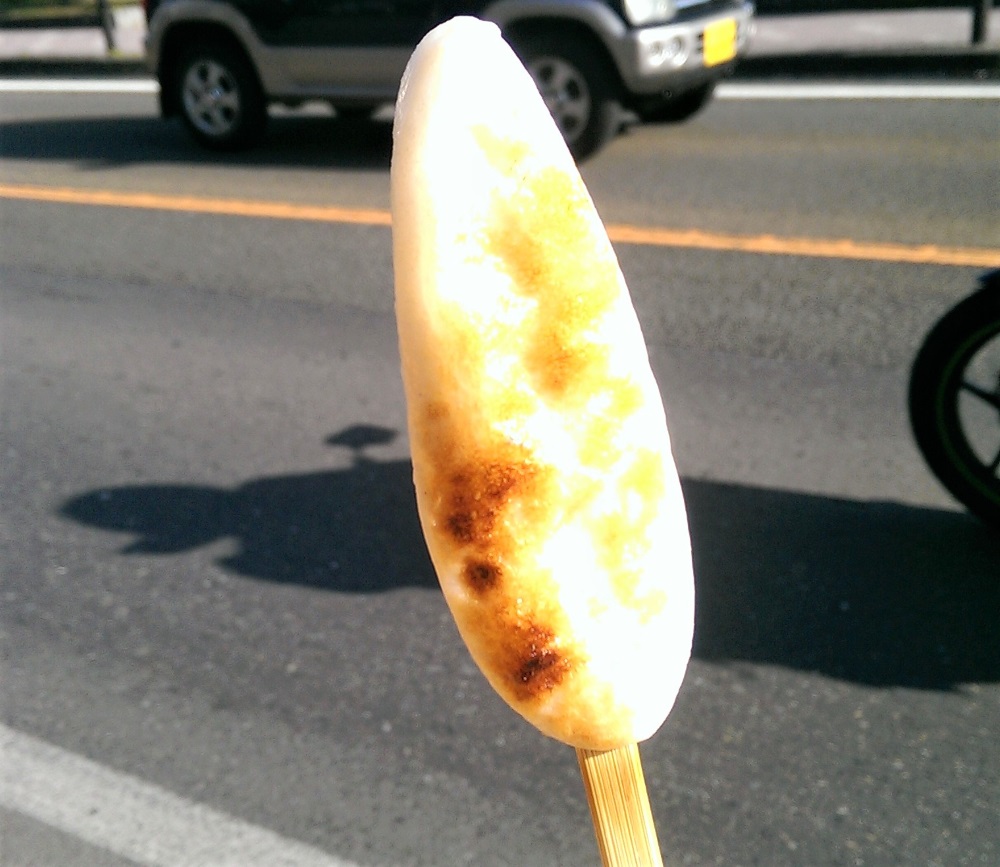 A reconstituted fish lollypop in Matsushima