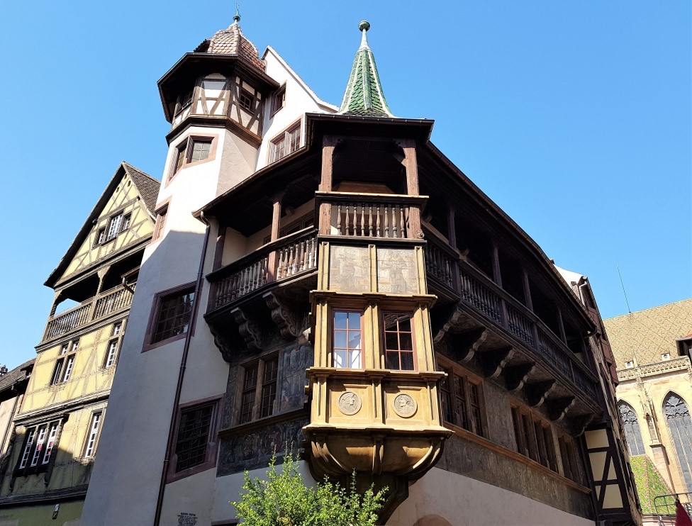 One of the many pretty and decorative buildings in Colmar in Alsace