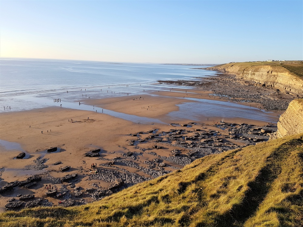 The sandy beach at Dunraven Bay at Southerndown