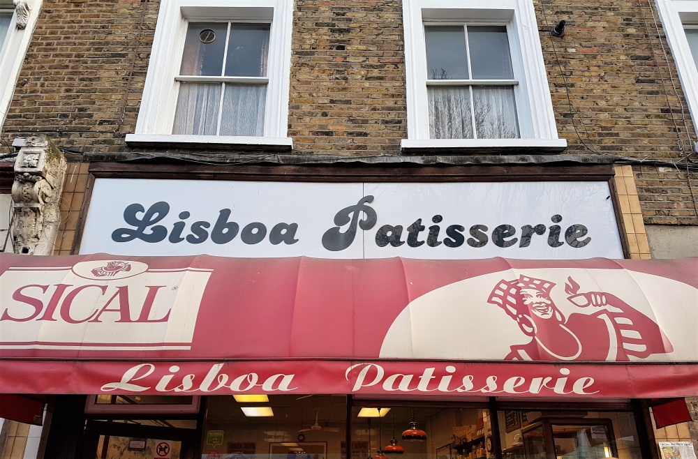 The canopy outside the Lisboa Patisserie on Goldborne Road in London