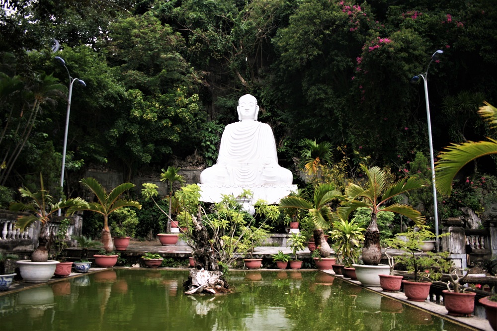 A shrine dedicated to Buddha at the Marble Mountains near Danang