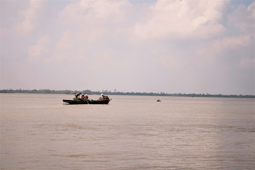 People on a boat in the Mekong Delta