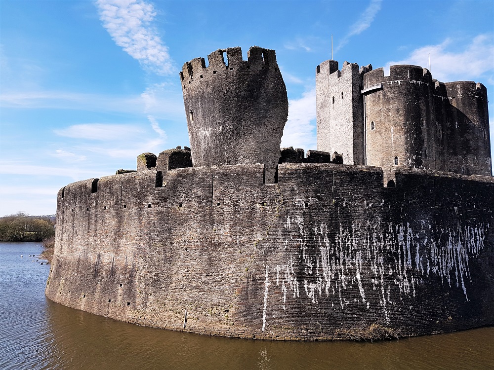 The leaning tower at Caerphilly Castle