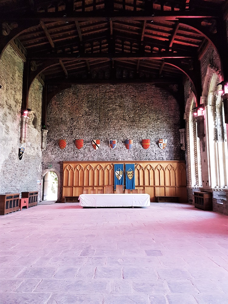 Inside the Great Hall at Caerphilly Castle