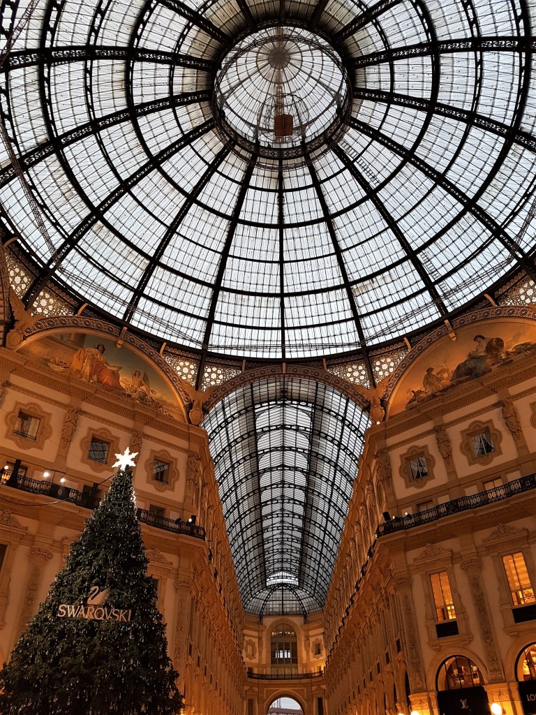 Christmas time in the Galleria Vittorio Emanuele II shopping arcade in Milan, Italy