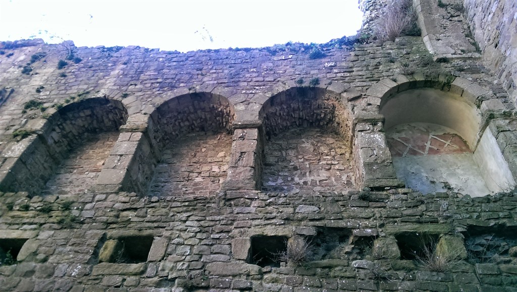 Criss-cross decoration in the Great Tower, Chepstow Castle