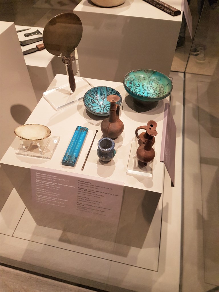 Artefacts on display in the Egyptian Museum in Turin