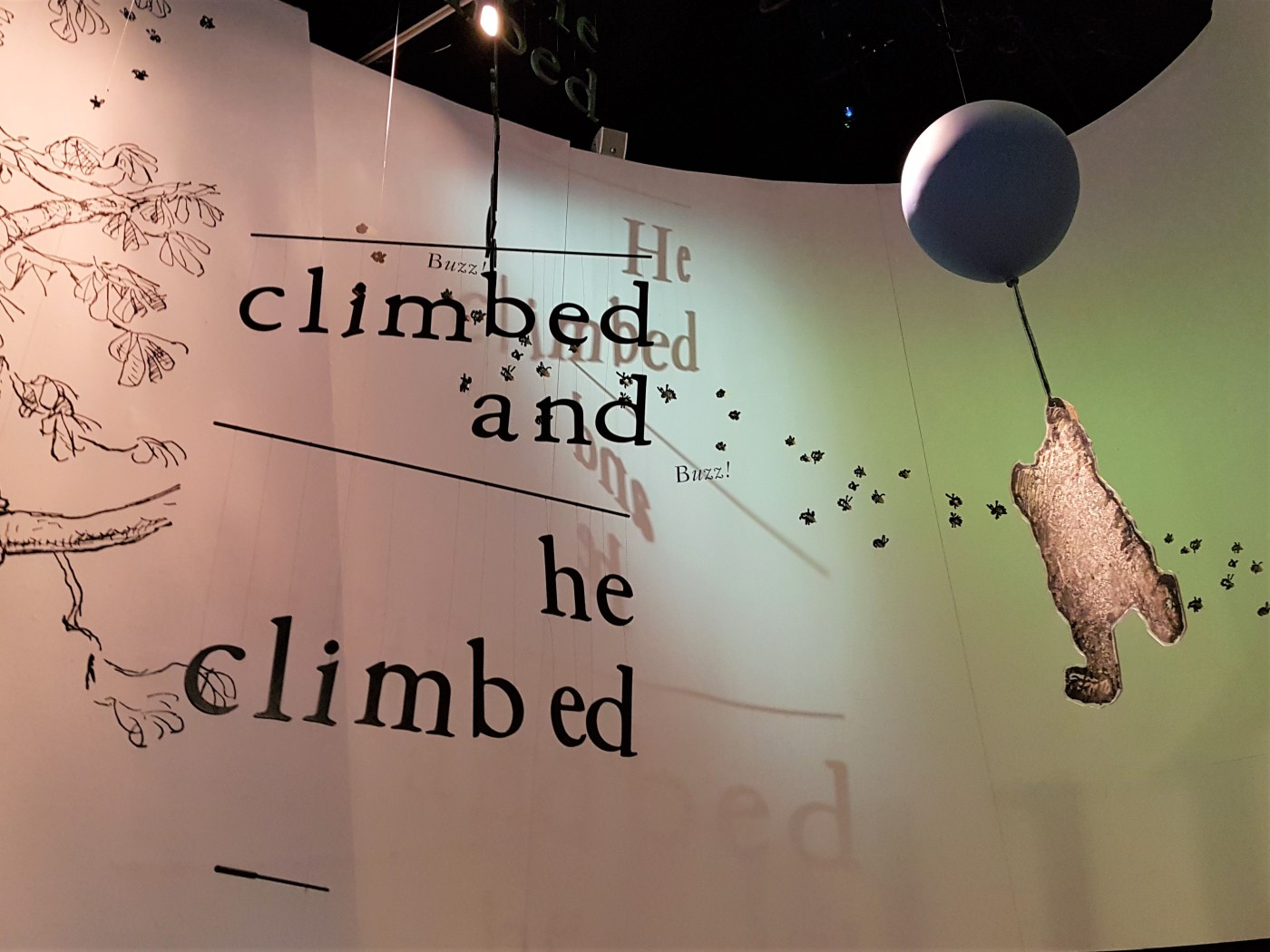 Winnie the Pooh climbing at the V&A