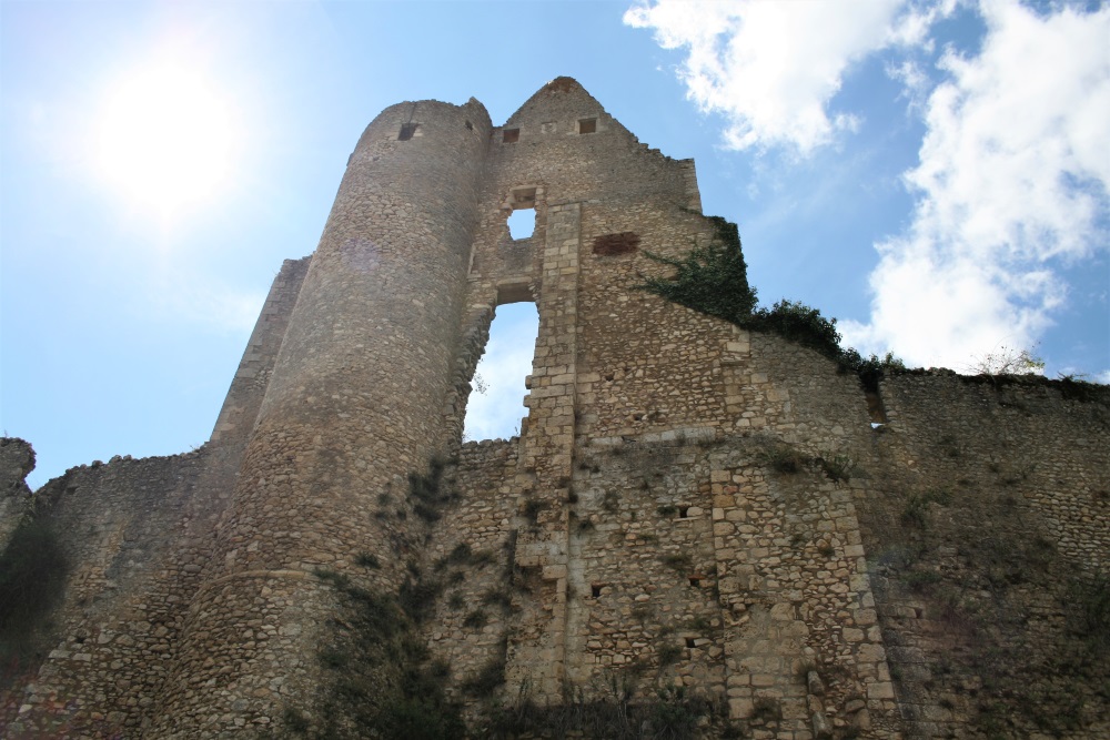 One of the ruined walls of the castle at Angles-sur-l'Anglin