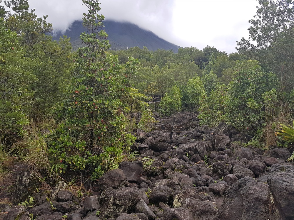 Black lava stones in Arenal Volcano National Park