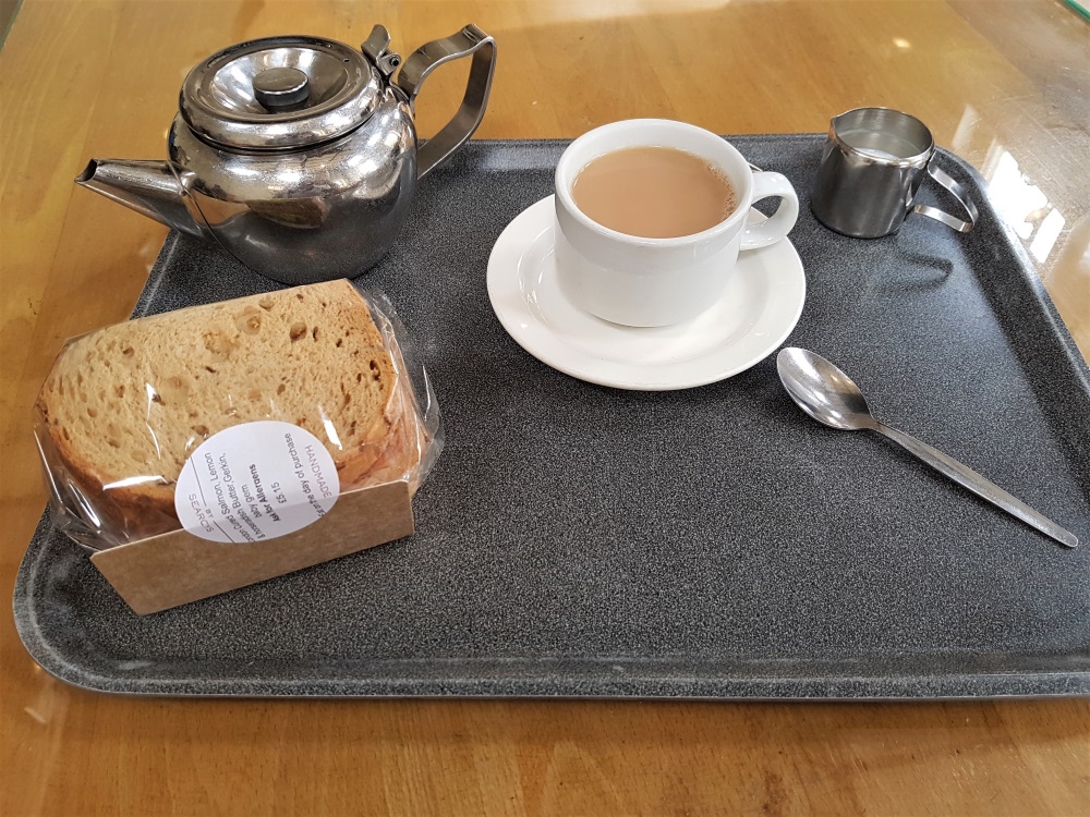 A sandwich and a pot of tea at The Brew House Cafe at Kenwood House