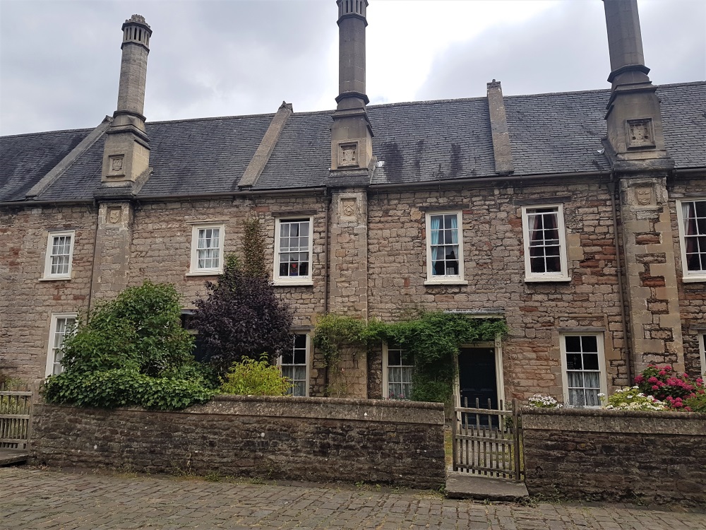 The stone cottages in Vicars' Close, Wells