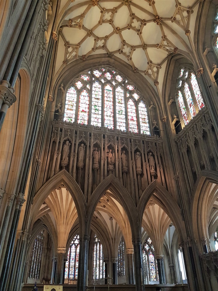 The quire and Jesse window at Wells Cathedral