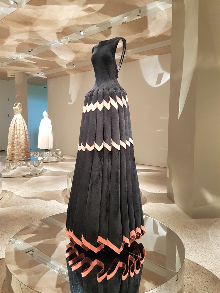 Black and pink dress from the exploring volume display at the Azzedine Alaia exhibition