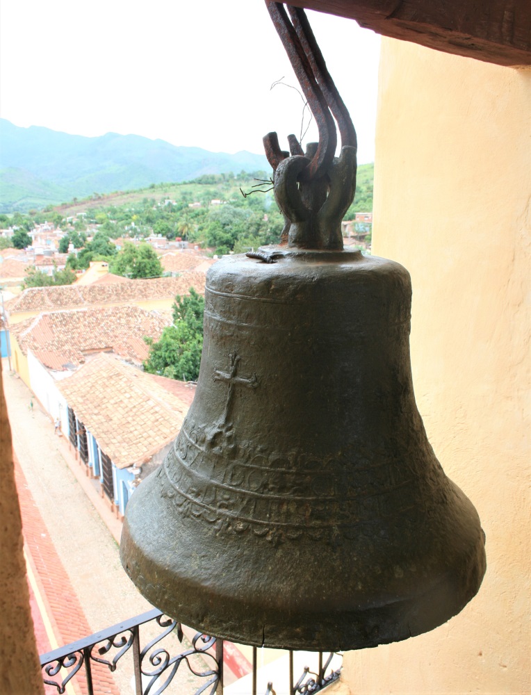 A bell inside the bell tower of the Iglesia y Convento de San Francisco in Trinidad, Cuba