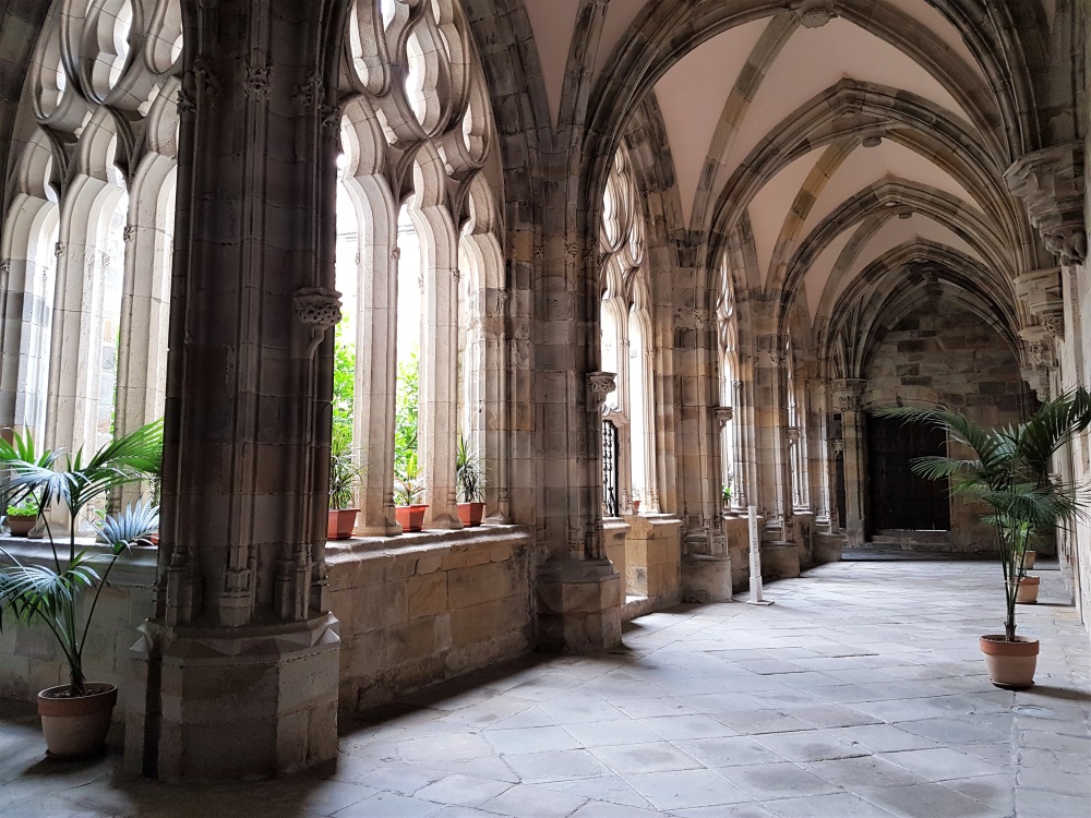 Inside the cloisters at Santiago Cathedral in Bilbao
