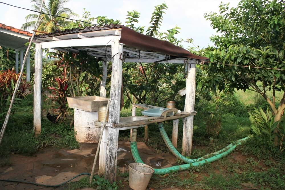 Outdoor wash basins on a farm outside Vinales in Cuba