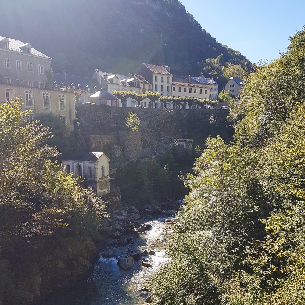 The spa village of Eaux-Chaudes on the banks of the Gave d'Ossau