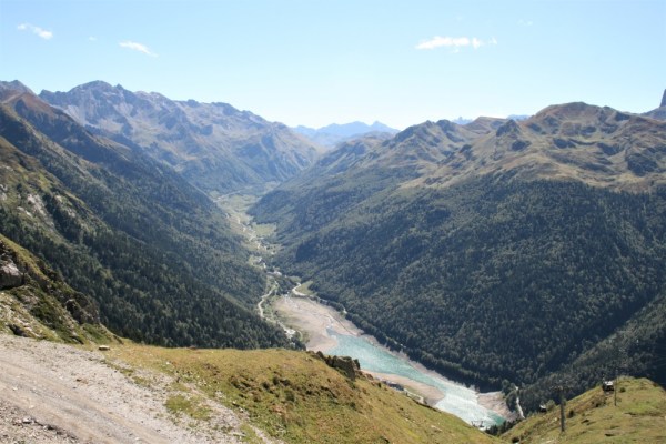 View from the top of the mountain at Artouste-Fabreges in the Pyrenees