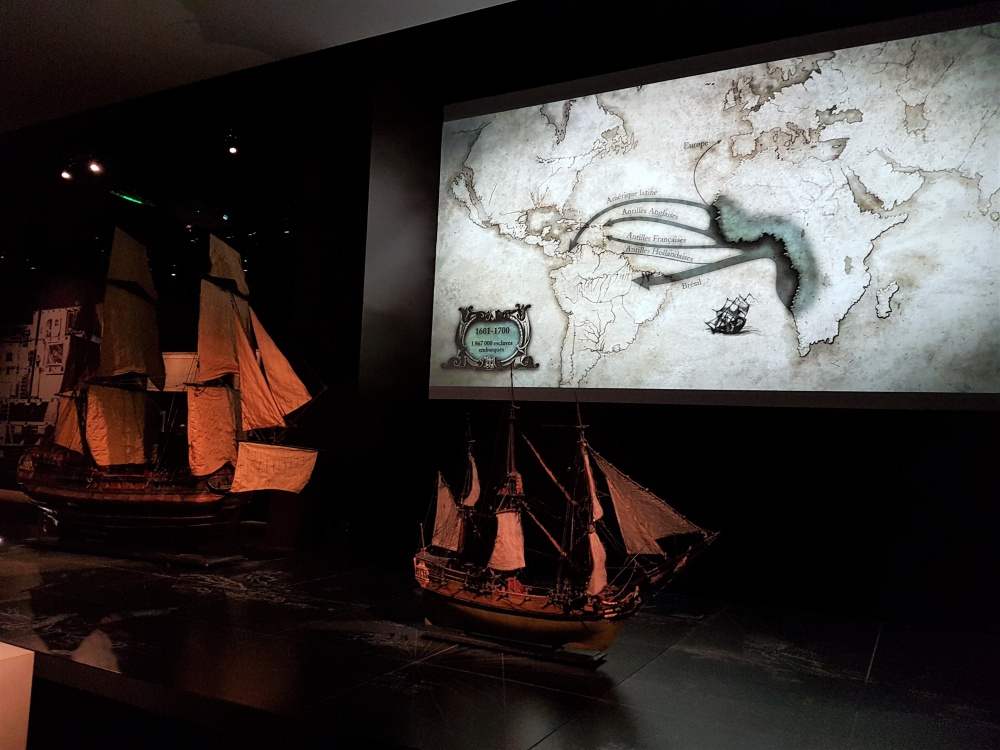 Display about Bordeaux's maritime history at the Musee d'Aquitaine in Bordeaux