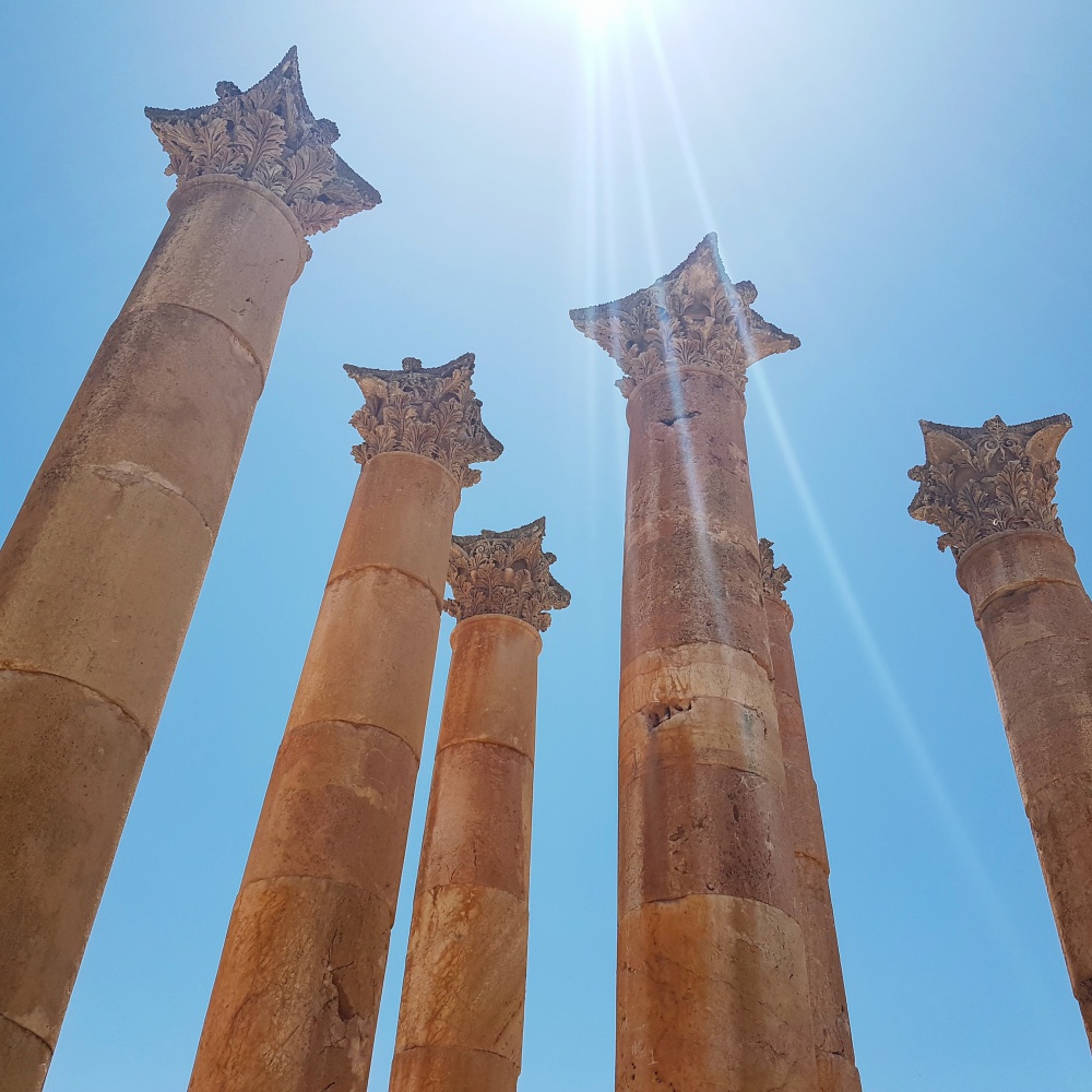 Columns in the Temple of Artemis in Jerash