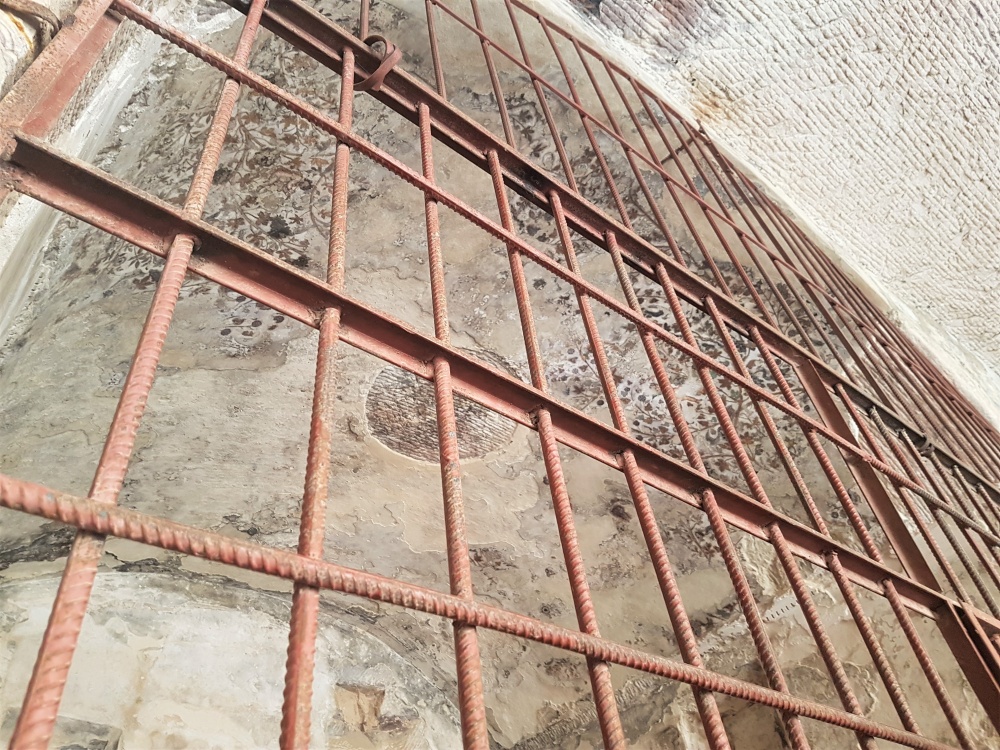 The ceiling inside the Painted House in Little Petra