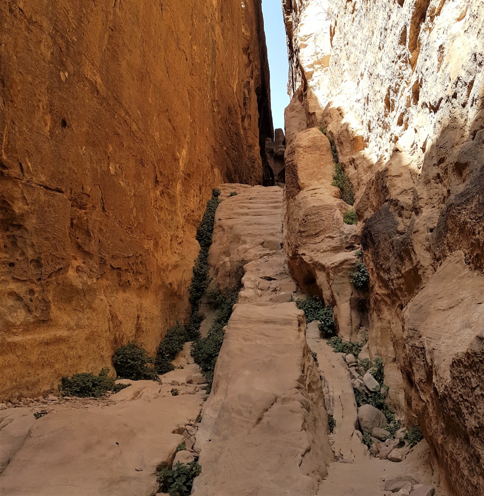 The precarious trail leading to the viewing platform at Little Petra