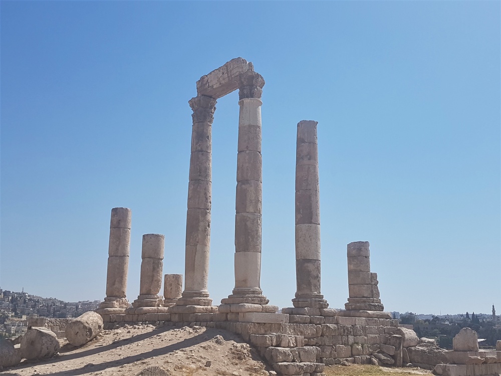 The Roman Temple of Hercules in the citadel in Amman