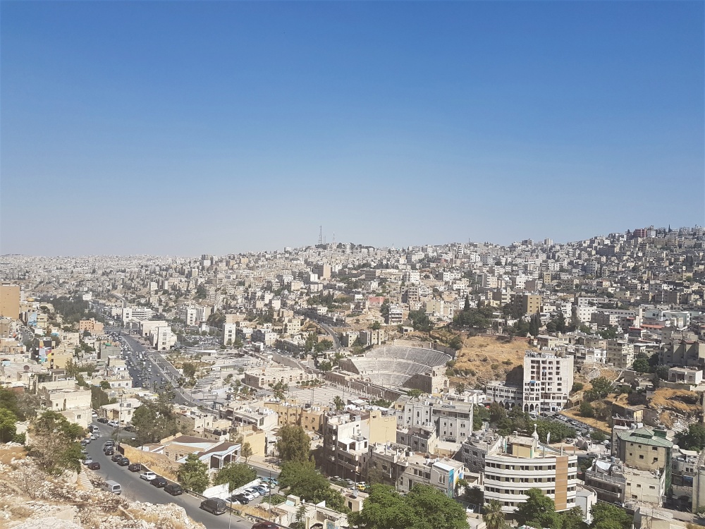 View of Amman, including the Roman Theatre, from the Citadel
