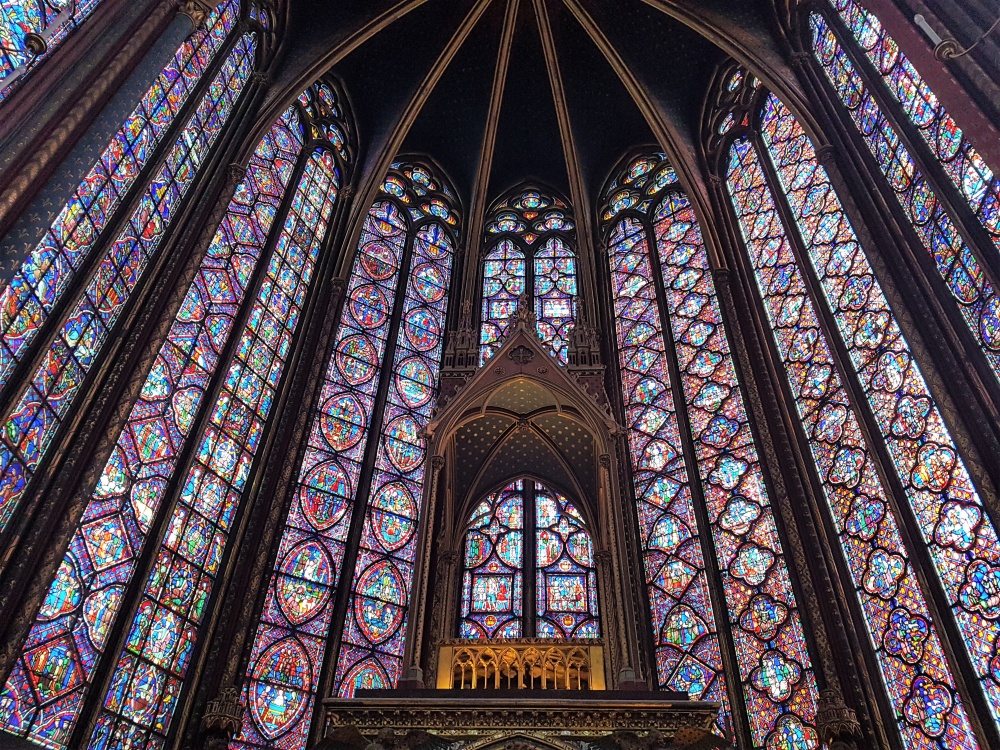 The altar inside the Upper Chapel at Sainte-Chapelle