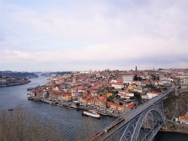 The iconic Dom Luis I Bridge over the Douro River, connecting the cities of Porto and Vila Nova de Gaia