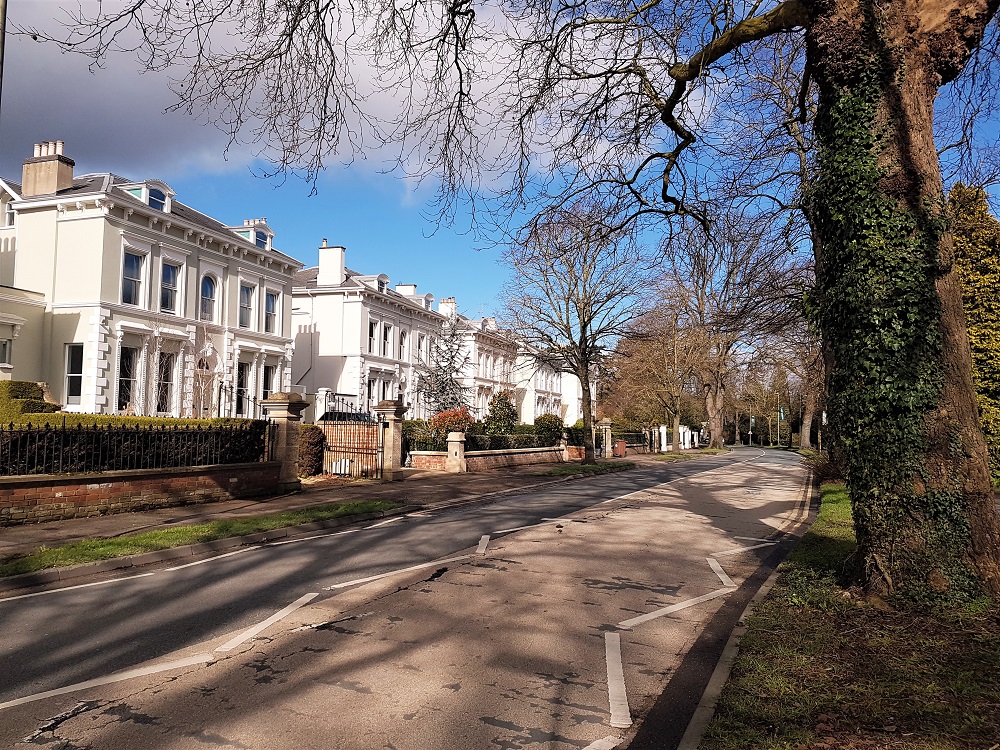 The grand regency villas in Evesham Road, Cheltenham