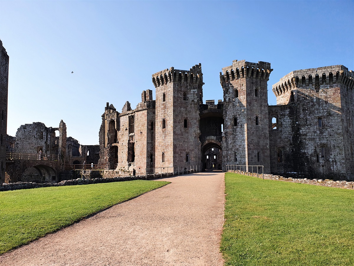 The entrance to Raglan Castle