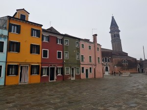 Burano piazza and church