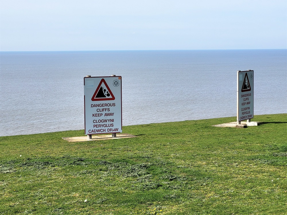 Danger signs near Southerndown