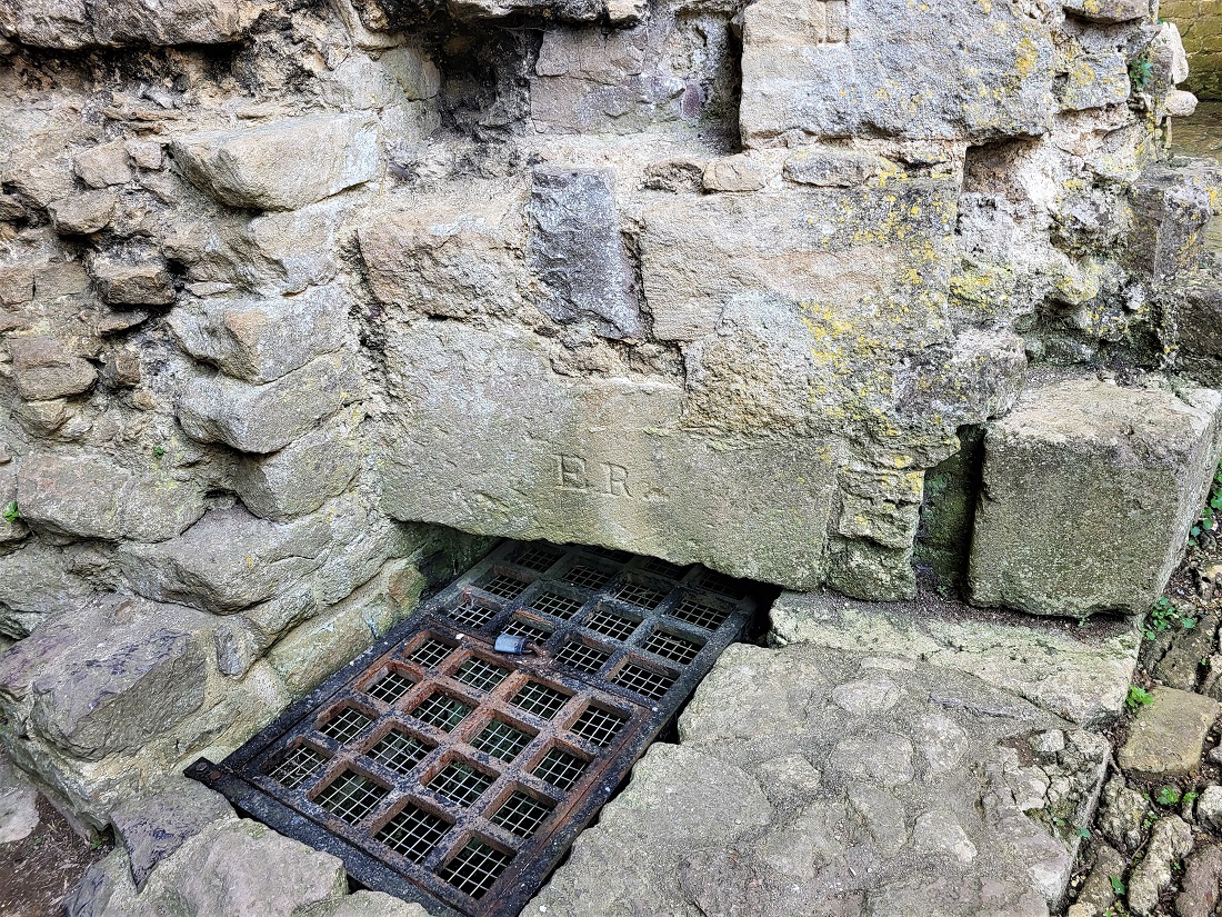 Stone marked with ER at Nunney Castle