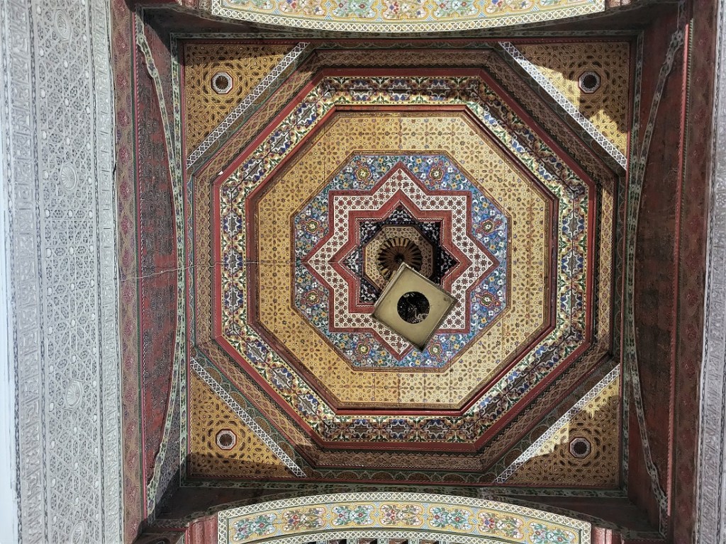 Decorative ceiling in Bahia Palace