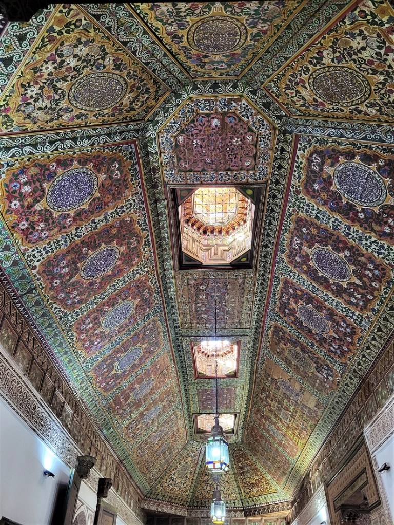 Decorative ceiling in Bahia Palace