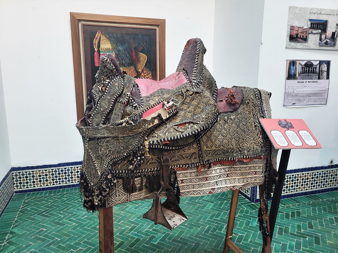 Saddle on display at the Musée de Marrakech